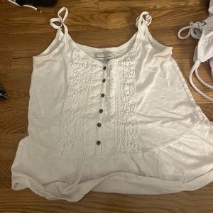 Cute white summery top from Abercrombie and Fitch! Barley worn and size medium!